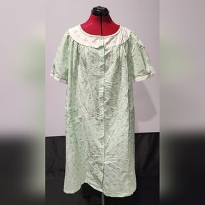 New Vintage Moon Dance Green Floral House Dress Size 2X